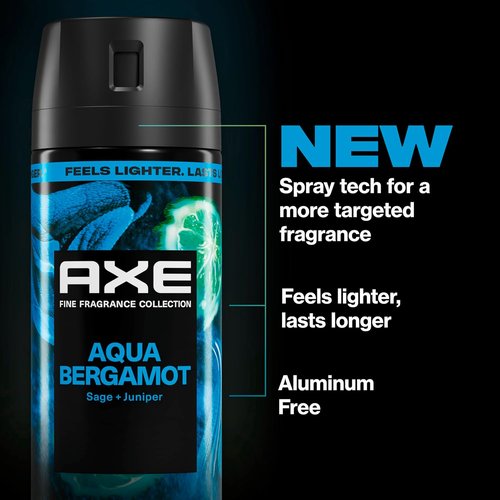 AXE Fine Fragrance Body Spray - Aqua Bergamot | 72-Hour Freshness, Aluminum-Free, 2.9 oz