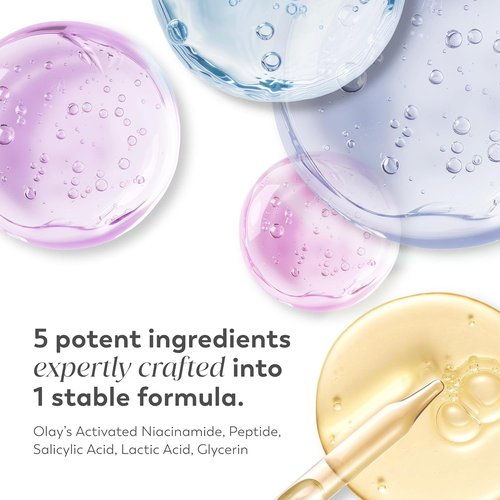 Olay Super Serum Night Repair - Fragrance-Free 5-in-1 Formula with Niacinamide & Peptides | 1.7 Oz
