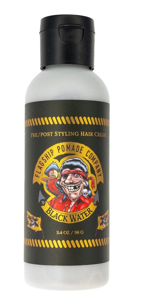 FLAGSHIP Black Water Hair Pomade for Men - Medium Hold, Low Shine Matte Finish - 3.4 oz Texturizing Cream