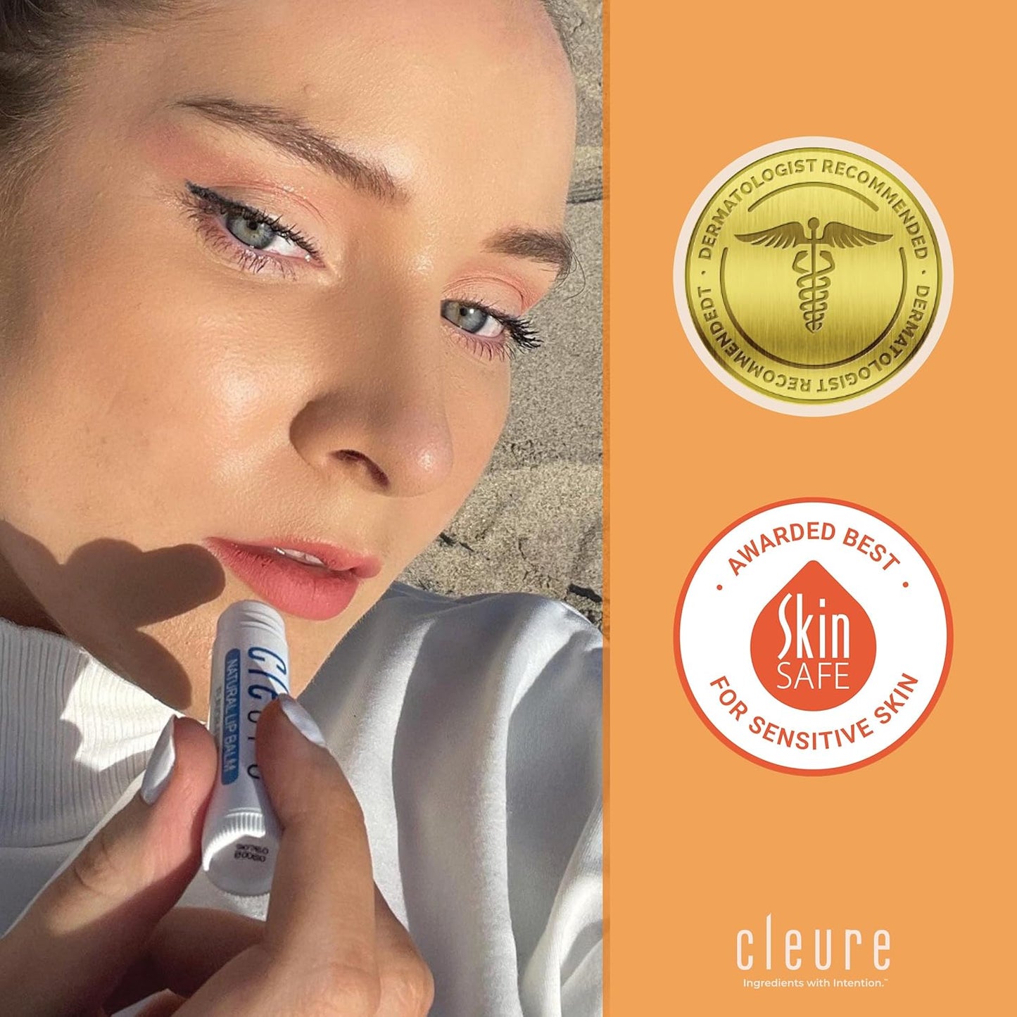 Cleure Organic Lip Balm - All-Natural, Paraben-Free & Hydrating SPF Lip Butter | 0.15 oz, 3 Pack