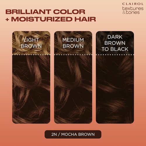 Clairol Textures & Tones Permanent Hair Dye - 2N Mocha Brown Color | Single Pack