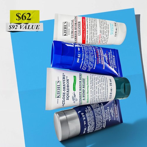 Kiehl's Men's Skincare Gift Set - Complete Grooming Kit with Face Wash, Shaving Cream & Moisturizer | $92 Value