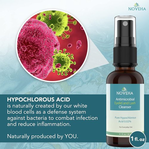 NOVEHA Eyelid Cleanser - Fast-Acting Stye Treatment & Soothing Relief | Gentle Hypochlorous Acid Spray (1oz)