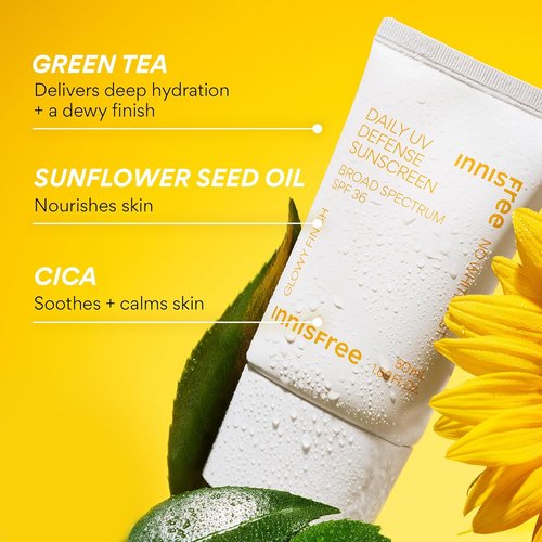 Innisfree Daily UV Defense SPF 36 | Lightweight Korean Face Sunscreen - Invisible Finish, No White Cast