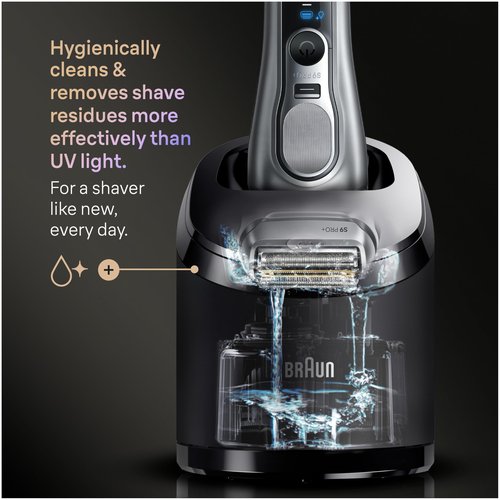 Braun Electric Razor for Men Series 9 PRO+ Electric Foil Shaver with Precision Trimmer and 6in1 SmartCare Center, Silver, 9667cc