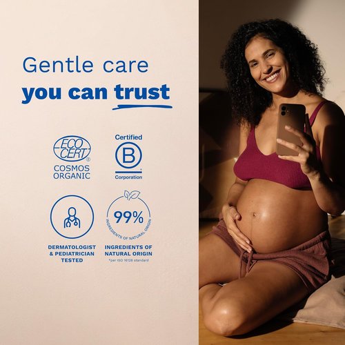 Mustela Certified Organic Maternity Lotion - Multi-Purpose Care for Pregnancy & Postpartum - Stretch Marks & Skin Comfort - Unscented & Safe for Moms and Babies