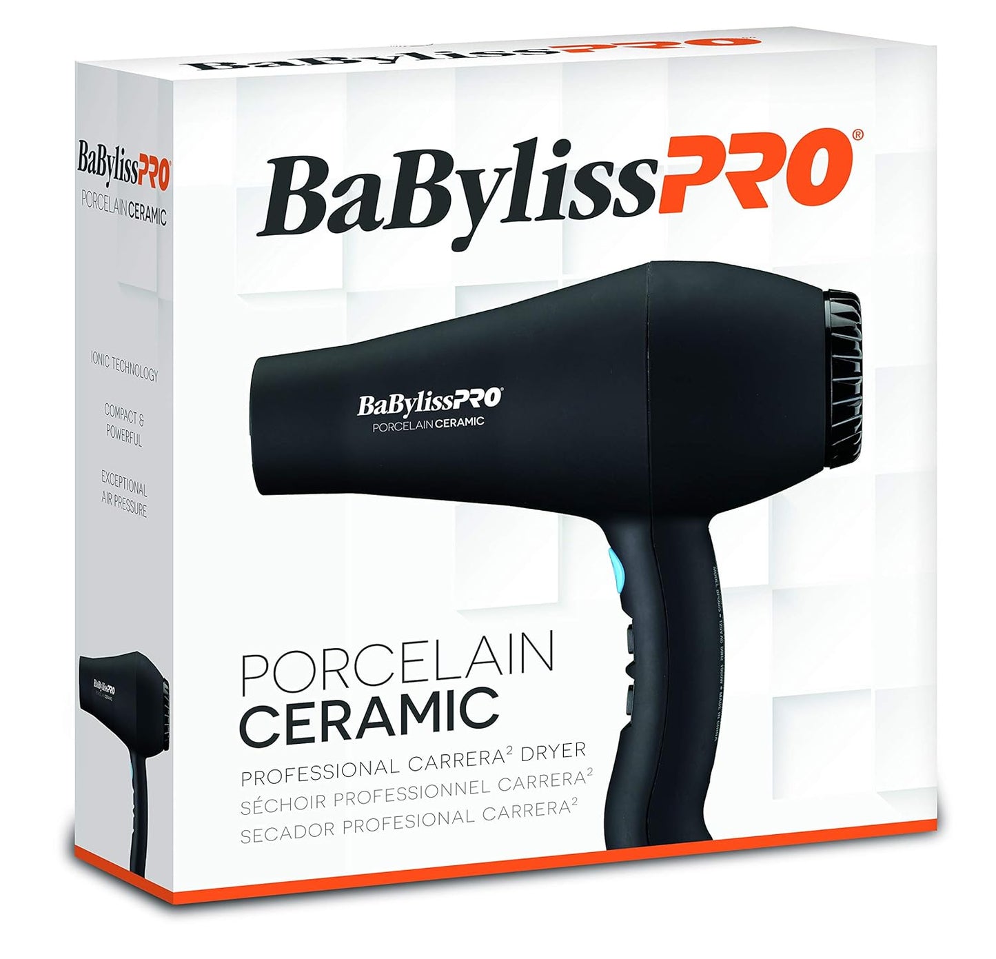 BaBylissPRO Hair Dryer - Professional Porcelain Ceramic Technology for Fast Drying
