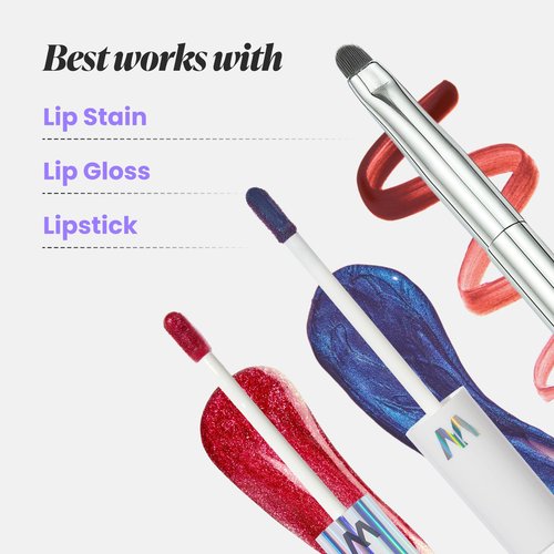 Wonderskin Precision Lip Definer Brush – Slim Angled Lip Brush for Flawless Lip Definition, Clean Application & Ombre Effects Makeup Brush