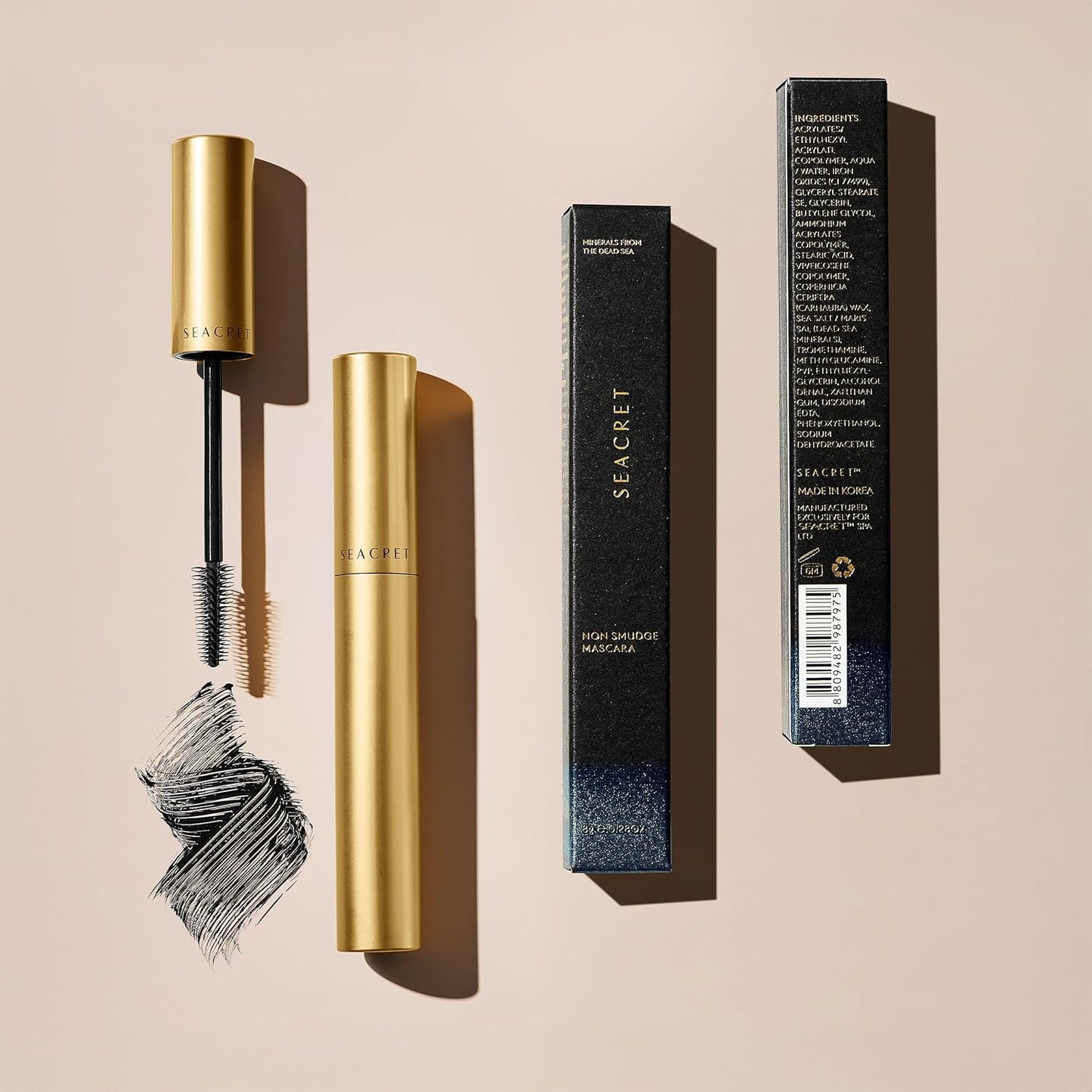 SEACRET Minerals Tubing Mascara - Volumizing & Thickening Formula, Non-Smudge, 0.28 OZ / 8 g