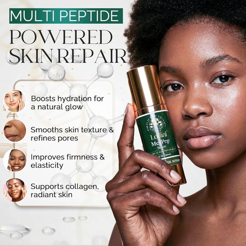 Loriini™ MegPep Multi-Peptide Face Serum - Hydrating Hyaluronic Acid with Ceramides for Glowing Skin | 1 Fl Oz