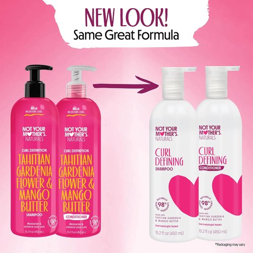 Not Your Mother's Naturals Curl Defining Shampoo & Conditioner Set | 2 Pack, 15.2 fl oz | For All Curl Types, 98% Naturally Derived