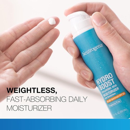 Neutrogena Hydro Boost Face Moisturizer - Hydrating SPF 50, Fragrance-Free, 1.7 fl. oz | Includes Trial Size Cleanser 0.5 fl. oz