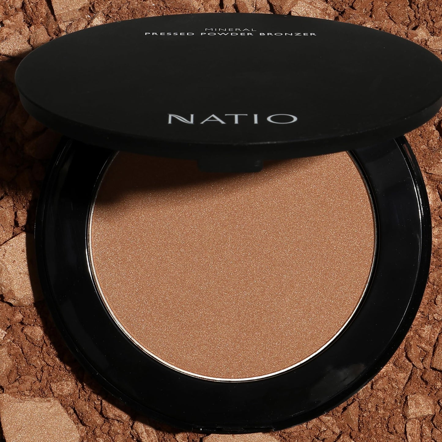Natio Australia Mineral Pressed Powder Bronzer - Warm Toned, Medium Shade Bronzer Powder - Shimmery Finish - Vegan - Sunswept - 0.7 oz