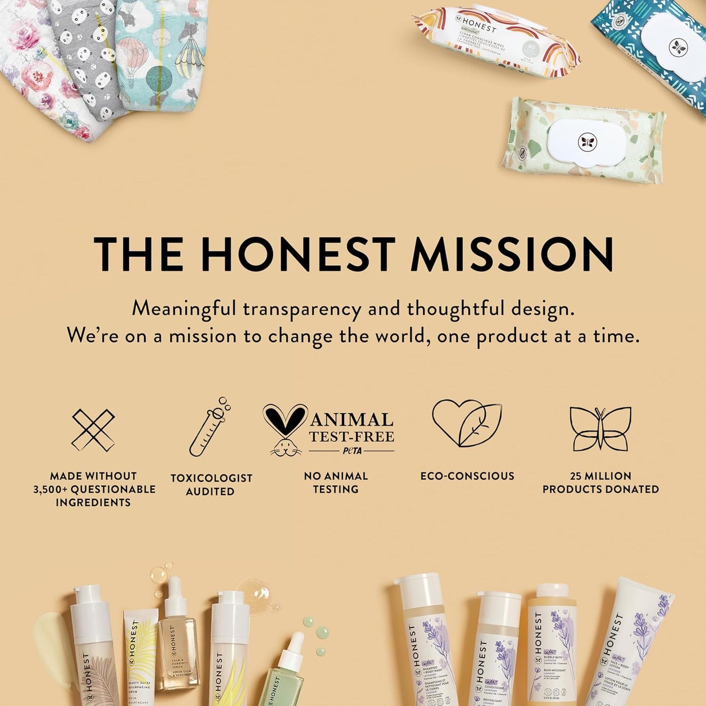 The Honest Company Foaming Bubble Bath - Tear-Free, Hypoallergenic Lavender Calm, 12 fl oz