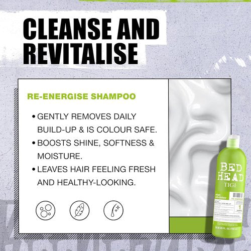 Bed Head by TIGI Re-Energize Daily Shampoo & Conditioner - 25.36 Fl Oz | 2 Count Set
