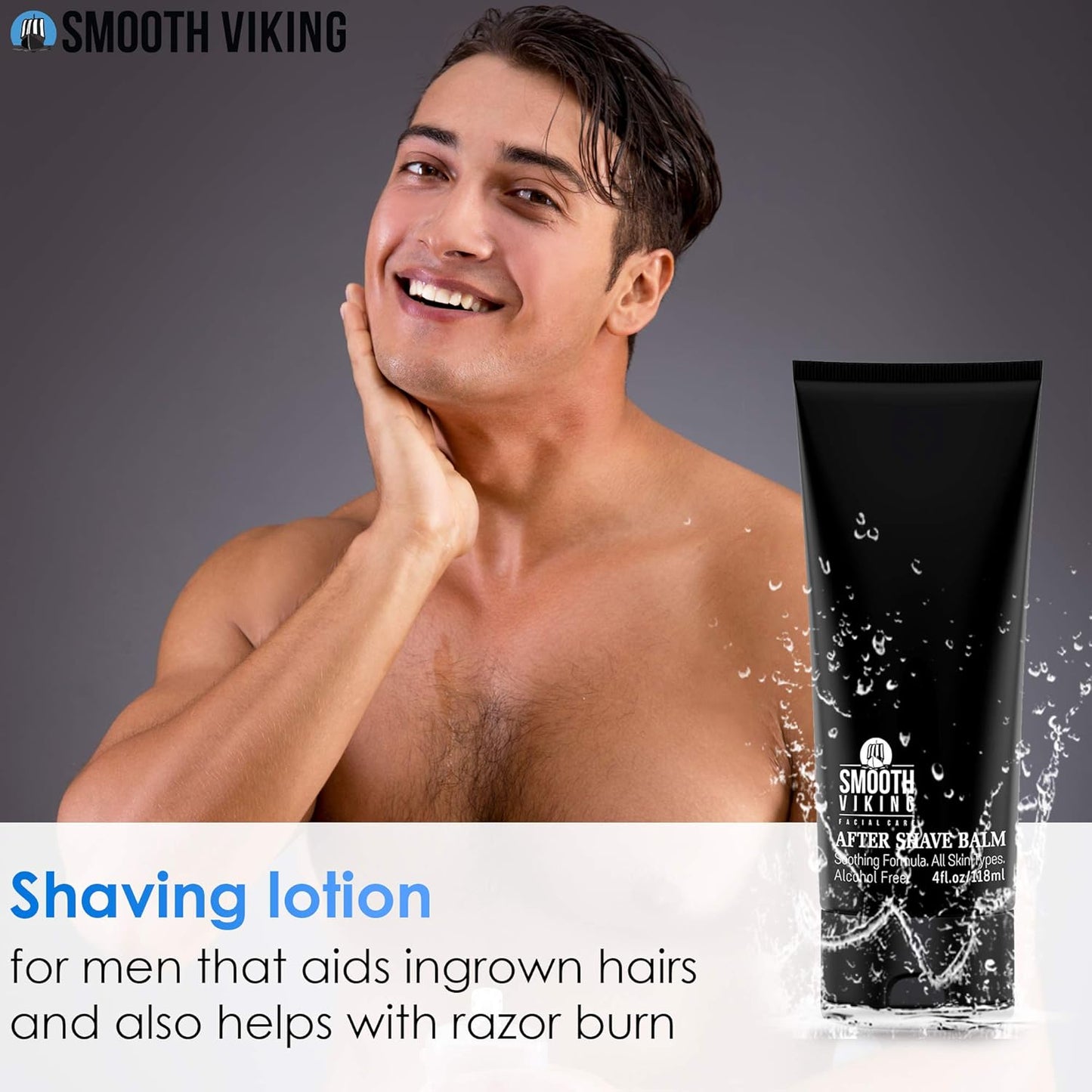 Smooth Viking After Shave Balm - Alcohol-Free Soothing Moisturizer with Spiced Black Pepper Scent | 4 Oz