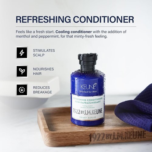1922 by J.M. Keune Refreshing Conditioner - Cooling & Stimulating Formula for Men, 8.5 Fl Oz