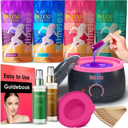 All-in-one Waxing Kit for Women +5 Pack Salon Quality Wax for Full Body Hair Removal - Ideal for Bikini (Extra Large, Vanilla)