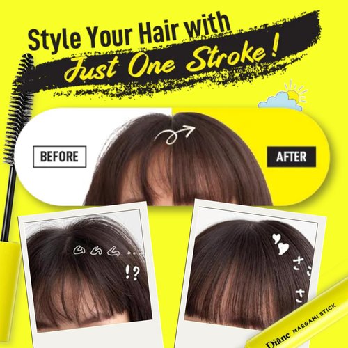 Moist Diane Hair Wax Stick for Women, Fly Away Stick for Hair, Hair Mascara, Hair Stick for Flyaways for Quick Fix with Anti-Frizz Serum, HAIR Finishing STICK & Flyaway HAIR Tamer Made in Japan | HARD