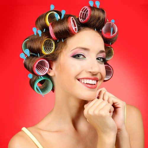 180 Pieces Brush Roller Pick Plastic Roller Pick Hair Curler Roller Pin for Hair Curling Styling Accessories for Christmas Valentine's Day Present(Blue)