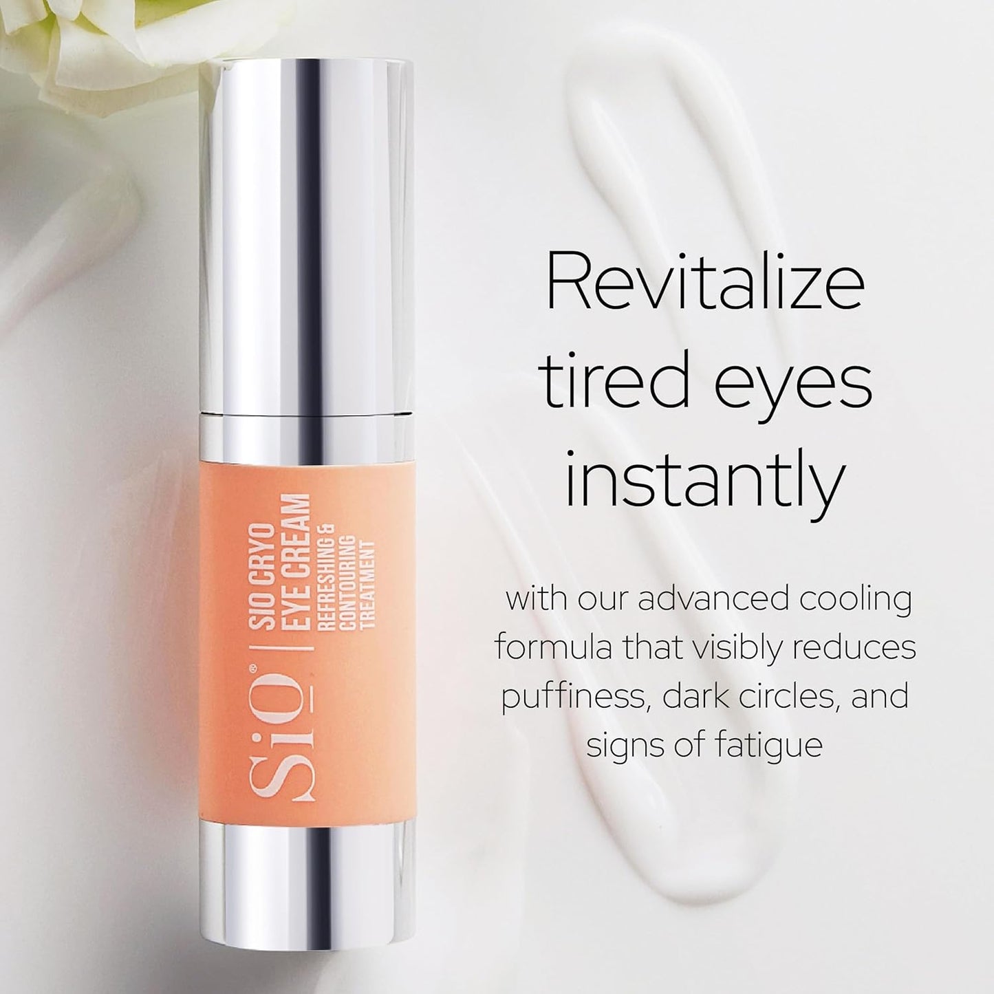 SiO Beauty Cryo Eye Cream - Hydrating Formula for Dark Circles & Fine Lines - Cooling Under-Eye Treatment with Shea Butter, Vitamin E & Collagen