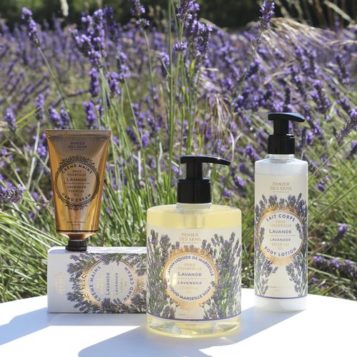 Panier des Sens - Lavender Hand Cream for Dry Cracked Hands - Nourishing Mini Lotion with Shea Butter & Olive Oil - Travel Size 1 fl oz