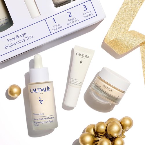 Caudalie Dark Spot Brightening Trio - Vinoperfect Serum + 2 Travel-Size Skin Care Essentials