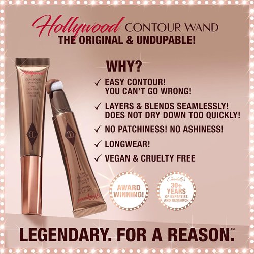 Charlotte Tilbury Hollywood Liquid Contour Wand - Easy Contour Stick & Liquid Bronzer for Natural Sculpting
