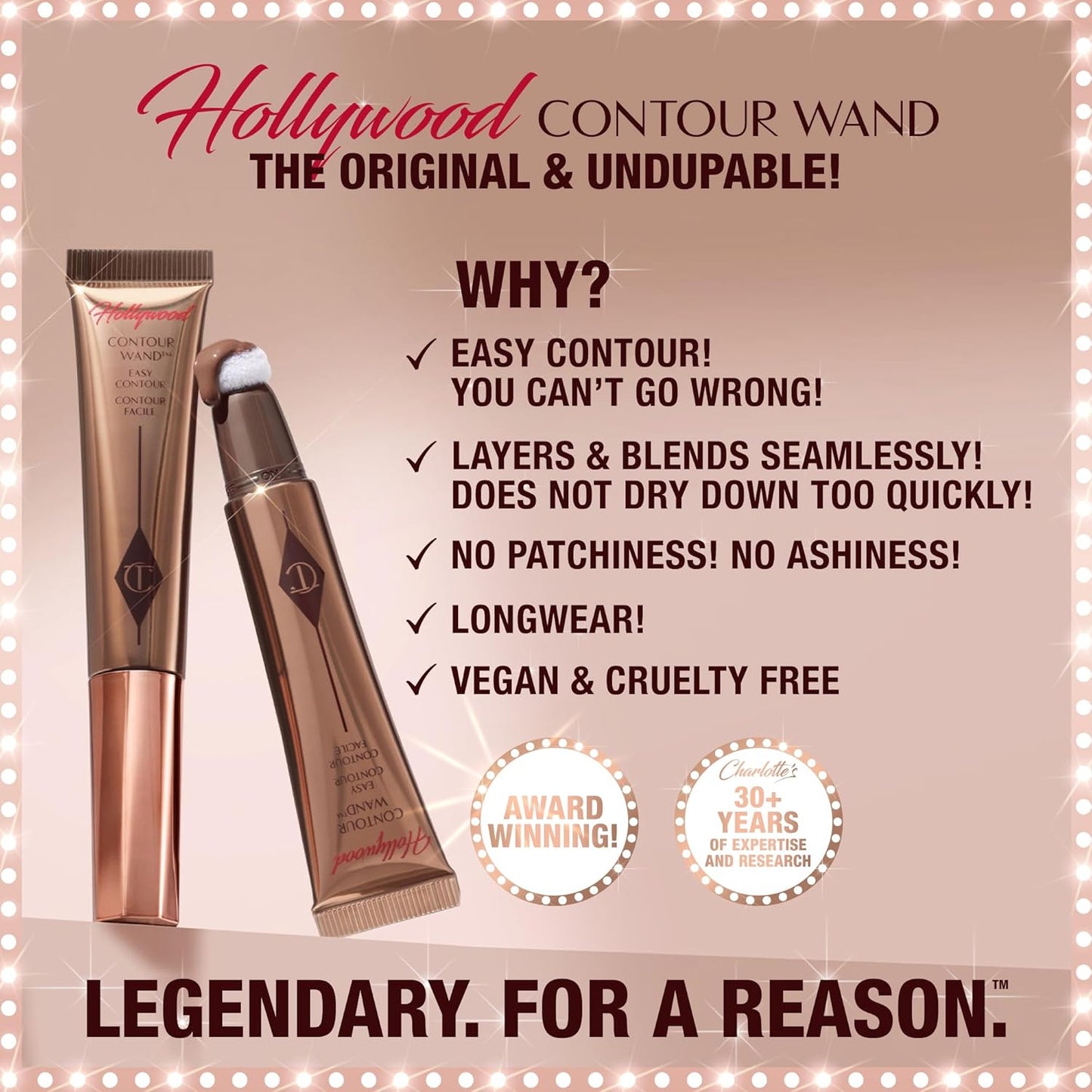 Charlotte Tilbury Hollywood Liquid Contour Wand - Easy Contour Stick & Bronzer for Natural Sculpting