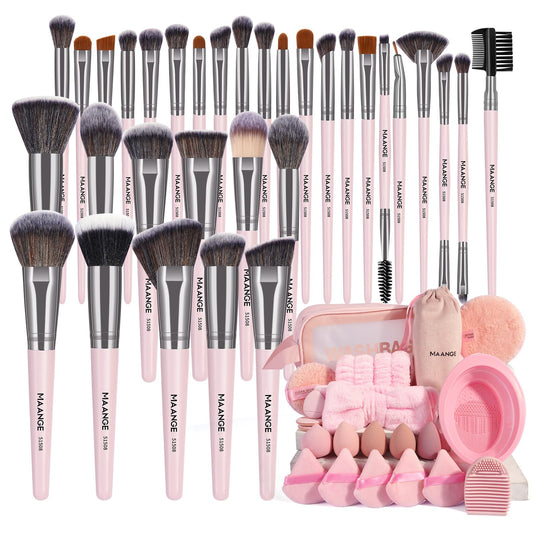 MAANGE Makeup Brushes 54 Pcs Makeup Tool Set, Multi-functional Makeup Kit Premium Synthetic Brush Make up Brushes Set for Women Girl (Pink, 54 Pcs)