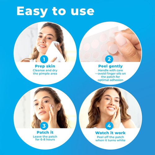 PatchRx Pimple Patches for Face (120 Patches), Hydrocolloid Acne Patches with Tea Tree Oil, Pimple Patch Pimple Stickers - Hydrocolloid Patch Acne Dots - Acne Pimple Patches For Face - Zit Patches