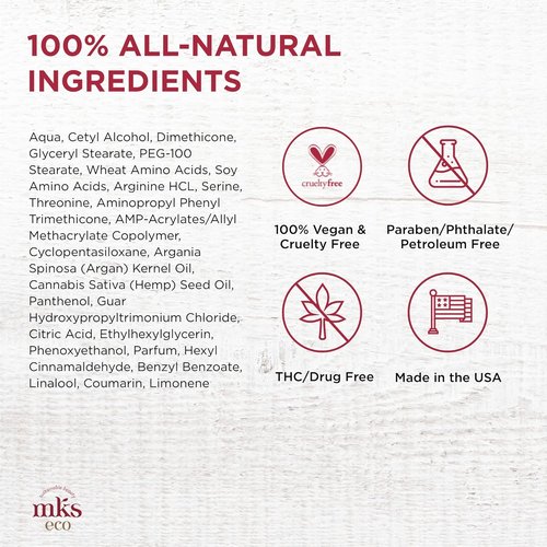 Earthly Body MKS Eco Kahm Smoothing Hair Treatment - Vegan Conditioner with Argan & Hemp Oils - 1 Count