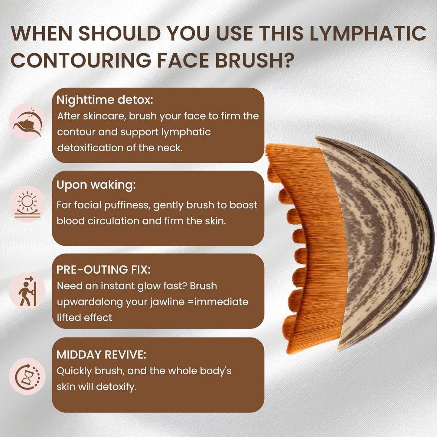 Skiennix 3-in-1 Lymphatic Contour Face Brush - Hypoallergenic Ergonomic Design | Reduces Puffiness & Tightens Skin