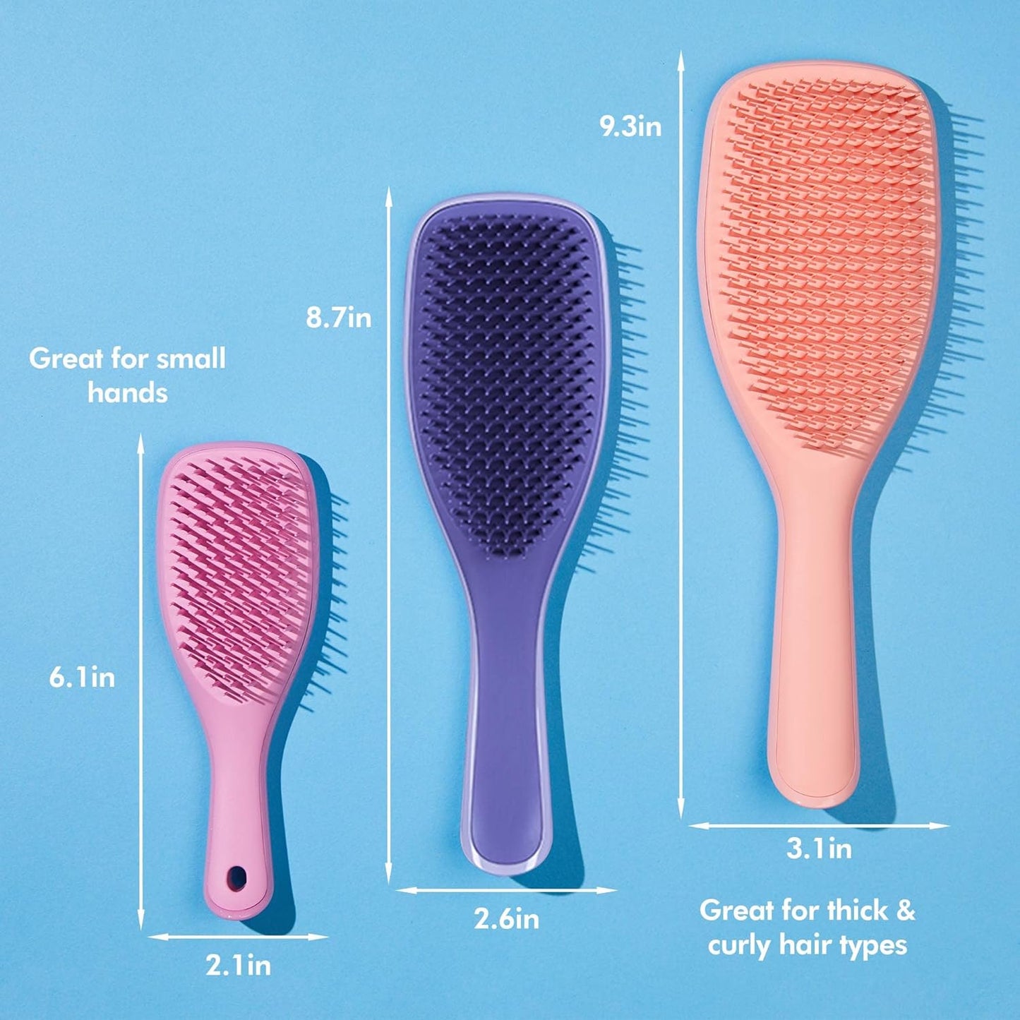 Tangle Teezer Ultimate Detangler Brush Duo, Dry & Wet Hair Brush, Eliminates Knots & Reduces Breakage for All Hair Types, Rosebud and Lilac Purple
