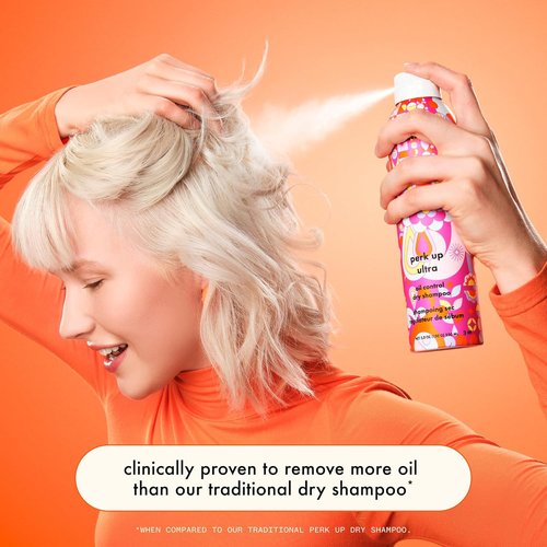 amika perk up ultra oil control dry shampoo | cleans + refreshes scalp + roots, absorbs + helps control oils, extends styles between washes, for all hair types with extra oily scalps