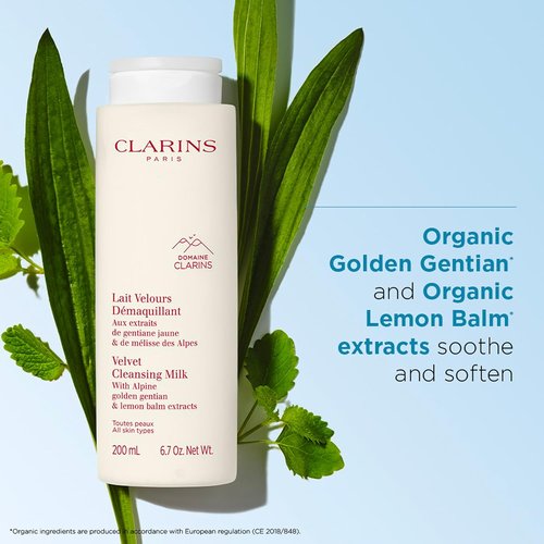 Clarins Velvet Cleansing Milk - Award-Winning Hydrating Cleanser for All Skin Types | Dermatologist Tested