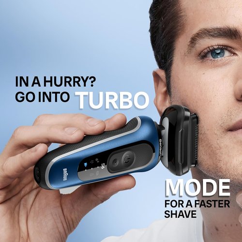 Braun Electric Shaver - Series 6 6120s for Men | Wet & Dry Shaving, Turbo & Gentle Modes, Blue