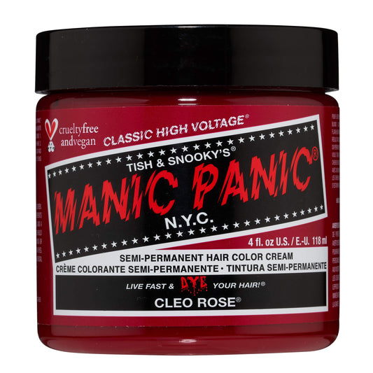 MANIC PANIC Cleo Rose Hair Dye - Classic High Voltage - Semi-Permanent Hair Color - Bright, Warm Magenta Pink Shade with Rosy Tones – Vegan, PPD & Ammonia-Free - For Coloring Hair on Women & Men