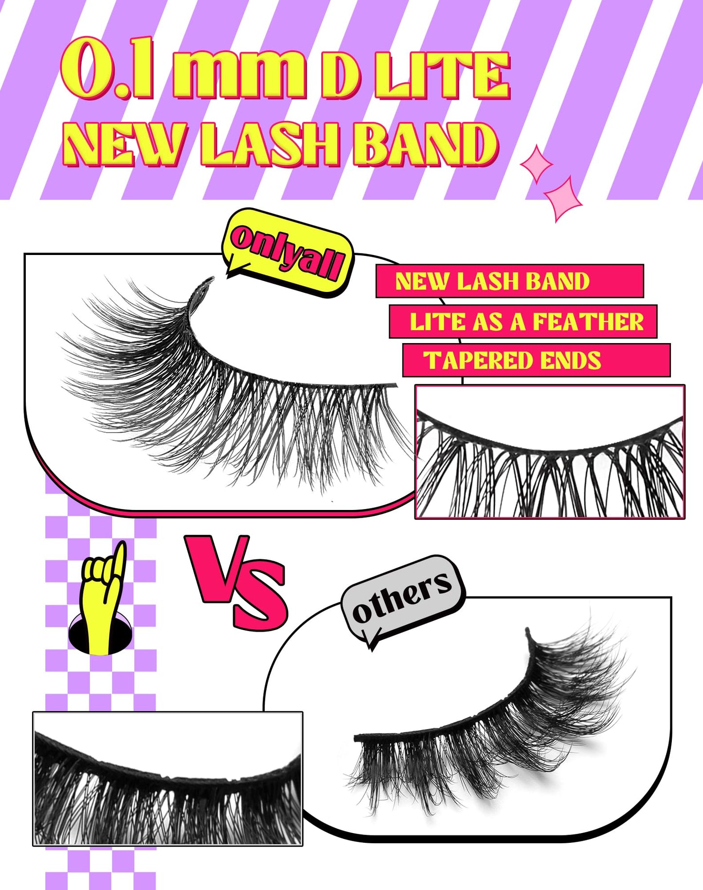 Onlyall Natural Lashes Wispy Lashes Natural Look False Eyelashes Natural Flared Eyelashes False Eye Lashes Soft Fluffy Lashes 7 Pairs D6 Volume-13mm