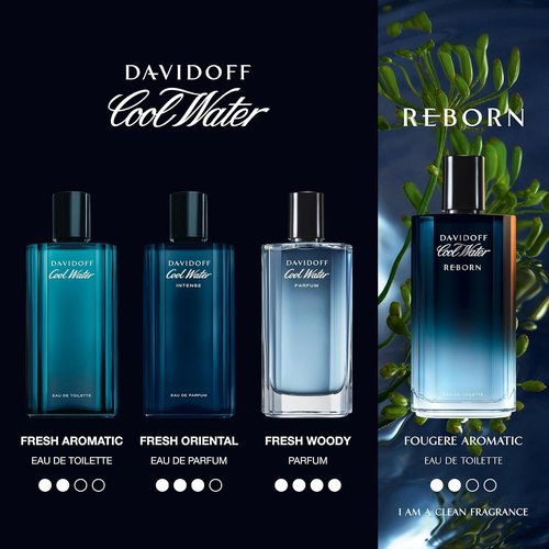 Davidoff Cool Water Reborn Eau de Toilette - Woody Men's Cologne with Rosemary, Galbanum & Vetiver - Long-Lasting Scent