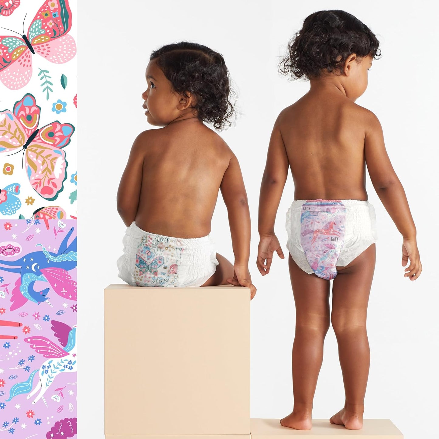 The Honest Company Training Pants - Hypoallergenic & Fragrance-Free for Sensitive Skin | Magical Moments Butterfly Kisses, Size 2T/3T (Up to 34 lbs), 66 Count