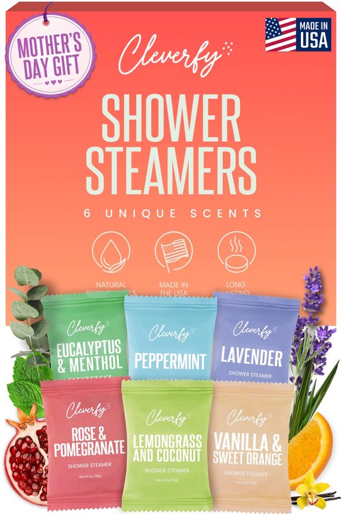 Cleverfy Shower Steamers Aromatherapy - Mothers Day Gifts for Mom, Wife from Husband, Grandma, Daughter and Sister - Birthday Gifts for Women, Mom, Teens, Girlfriend and Her - 6 Tablets