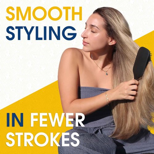 Giorgio Detangling Paddle Brush - Large Air Cushion Brush with Tourmaline Bristles - Anti-Static Hair Tool for All Hair Types - Black