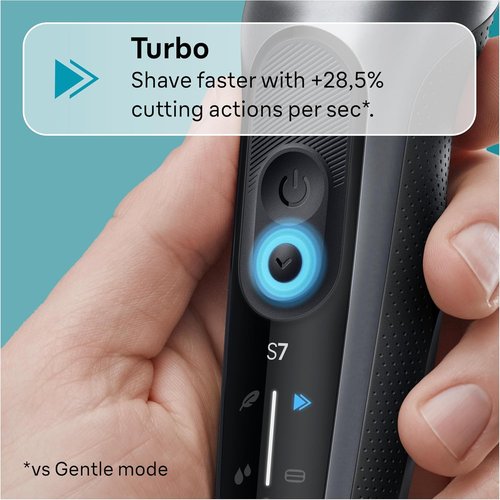 Braun Electric Shaver Series 7 7127cs - Waterproof Wet & Dry Shaving with Turbo & Gentle Modes | Space Grey