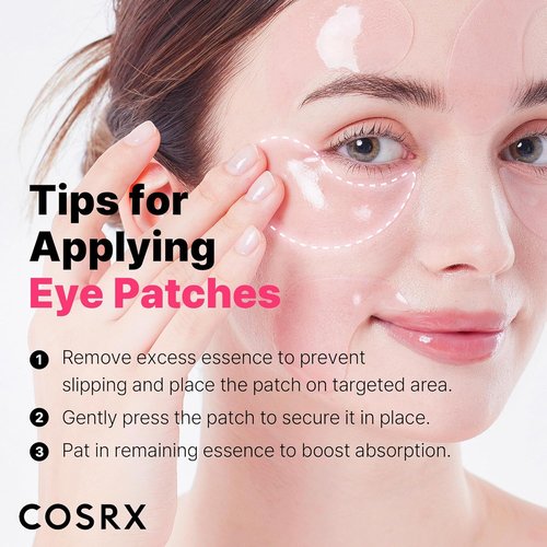 COSRX Pink Peptides Collagen Hydrogel Eye Patch - 60 Patches for Puffy Eyes & Dark Circles | Perfect Valentine’s Day Gift