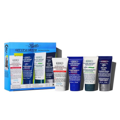 Kiehl's Men's Skincare Gift Set - Complete Grooming Kit with Face Wash, Shaving Cream & Moisturizer | $92 Value