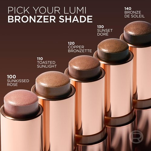 L'Oreal Paris Lumi Bronze Le Stick Soleil Bronzer Stick, Cream-To-Powder Bronzer For A Sunkissed Face Makeup Glow, 100 Sunkissed Rosé