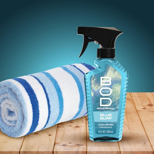 BOD Man Blue Surf Body Spray - Refreshing Fragrance for Men | 8 Fl Oz