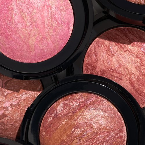 LAURA GELLER NEW YORK Baked Blush-n-Brighten Marbleized Blush + Angled Brush, Pink Buttercream