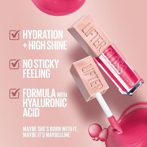 Maybelline Lifter Gloss - Hydrating Lip Gloss with Hyaluronic Acid for Plumper Lips | Pearl Silver, 0.18 Ounce